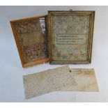 A George III needlework sampler,