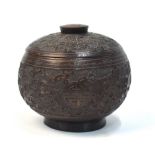 A Chinese coconut pot and domed cover,