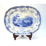 A 19th century Staffordshire 'Opaque China' meat plate,