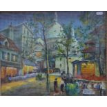 Charles Blondin - Parisian street scene, oil on canvas, signed lower left, 32 x 39 cm