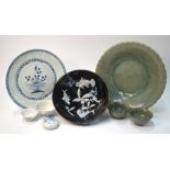 Eight pieces of Chinese or Asian ceramics,