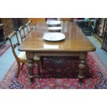 A Victorian mahogany extending dining table,