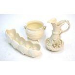 Belleek porcelain - a first period Shell shaped flower trough,