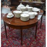 A 19th century mahogany D-ends dining table with leaf, on square tapering supports,