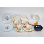 A Shelley part service, pattern W12255, comprising six tea plates,