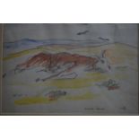 Joan Brooke - 'Roadside, Colorado', watercolour, signed lower right, 29.5 x 44 cm to/w a folio of