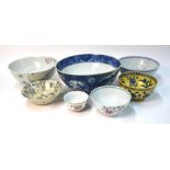 A quantity of Chinese, or other, ceramics, comprising: a blue and white bowl,