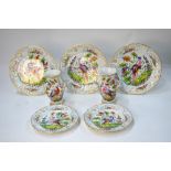 Three 19th century porcelain moulded plates, probably Samson,