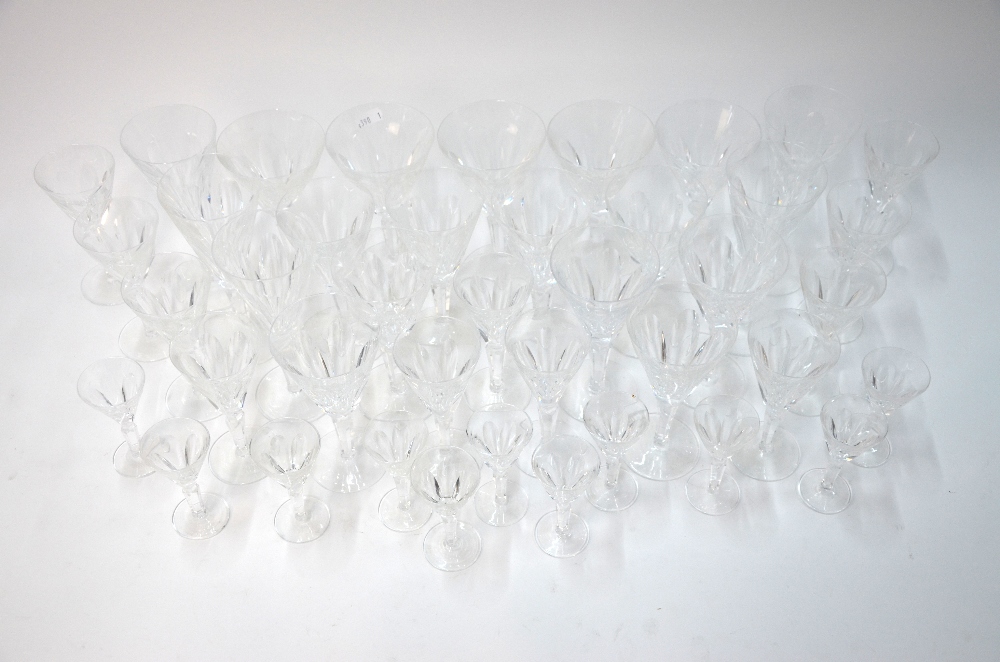 Waterford Crystal 'Sheila' pattern part suite of drinking glasses, conical fluted bowls, hexagonal - Image 4 of 5