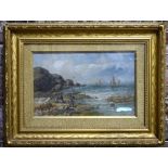 William Ellis - Lee Bay nr Ilfracombe, oil on canvas, signed lower left,