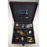 Collection of 1980s gilt metal jewellery including paste set collars,