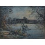 E J Boyans - 'Trentham Hall', watercolour, signed and dated 1912 lower left,