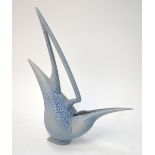 Anthony Theakston (British, born 1965) - blue freckle glazed jug in the form of a tern, incised