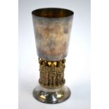 An Aurum Ltd. edition silver and parcel gilt Winchester Cathedral goblet, no.723/900, Hector Miller,