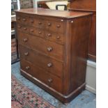 A Victorian mahogany chest with millinery drawer and four short drawers, three long drawers beneath,