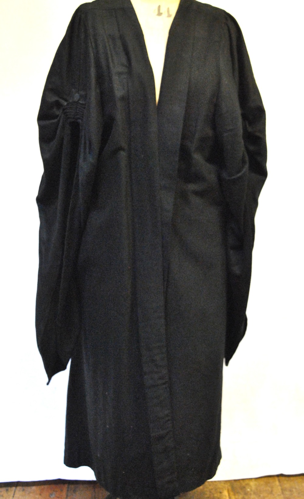 A gentleman's Chinese black satin dressing gown embroidered with stitched roundels, to/w a vintage - Image 3 of 3