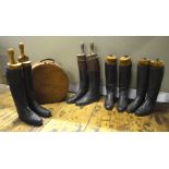 Four pairs of gentlemen's vintage riding boots,