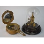 A small brass live steam static engine, 8 cm high,