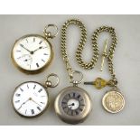 A Victorian silver open-faced pocket watch with fusee movement no.70474 by Alfred Wagstaff, City (
