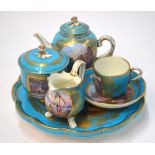 A 19th century Sevres porcelain cabaret service for one,