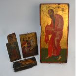 Four various Orthodox religious icons,