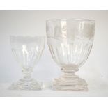 A 19th century goblet, the large partly