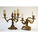 A foliate cast ormolu three branch cande