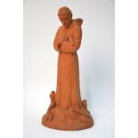 A pottery model of St Francis of Assisi,