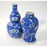 Two Chinese blue and white vases,