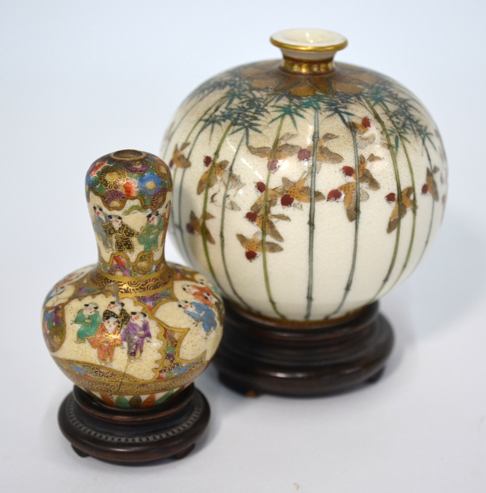 Two small Japanese vases by Kinkozan, - Image 2 of 13