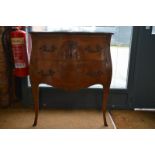 A French inlaid kingwood two-drawer commode in the Louis XV manner,