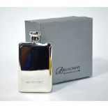 A heavy quality modern silver hip flask, W. I. Broadway & Co.