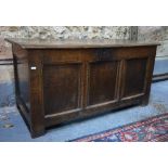 A 17th century oak coffer,