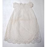 A 1950s ivory white floral spray needle-run lace Christening robe Condition Report