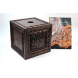 A Chinese wood offering or Altar box of cuboid form,