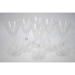 A set of six Stuart Crystal wineglasses of drawn trumpet form,