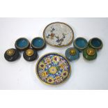 Twenty small pieces of Chinese Cloisonne enamel,