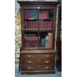 A Victorian mahogany part glazed mahogany bookcase cabinet,
