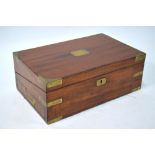 A 19th century brass-bound mahogany writing slope with lower drawer,