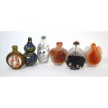 Six various Chinese snuff bottles,