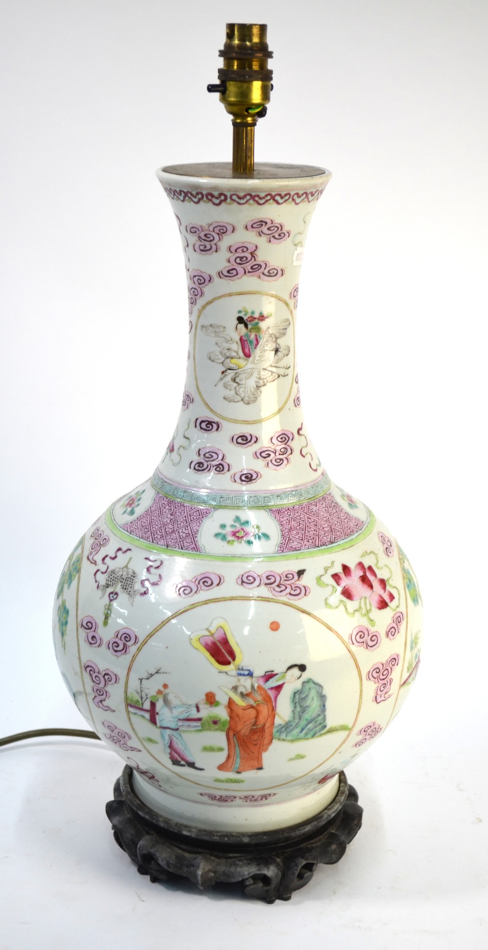 A famille rose Chinese vase with flaring,