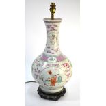 A famille rose Chinese vase with flaring,