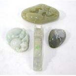 Four green hardstones,