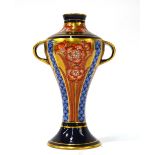 James Macintyre & Co Aurelian Ware twin handle vase, designed by William Moorcroft,
