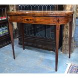 A George III cross-banded mahogany card table,