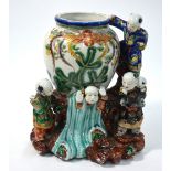 A Japanese porcelain, possibly Arita or Kutani, group of The Shiba Onko story,