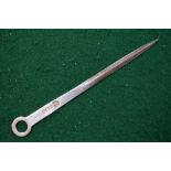 A silver letter-knife in the form of an antique meat skewer, Francis Howard Ltd, Sheffield 1973, 1.