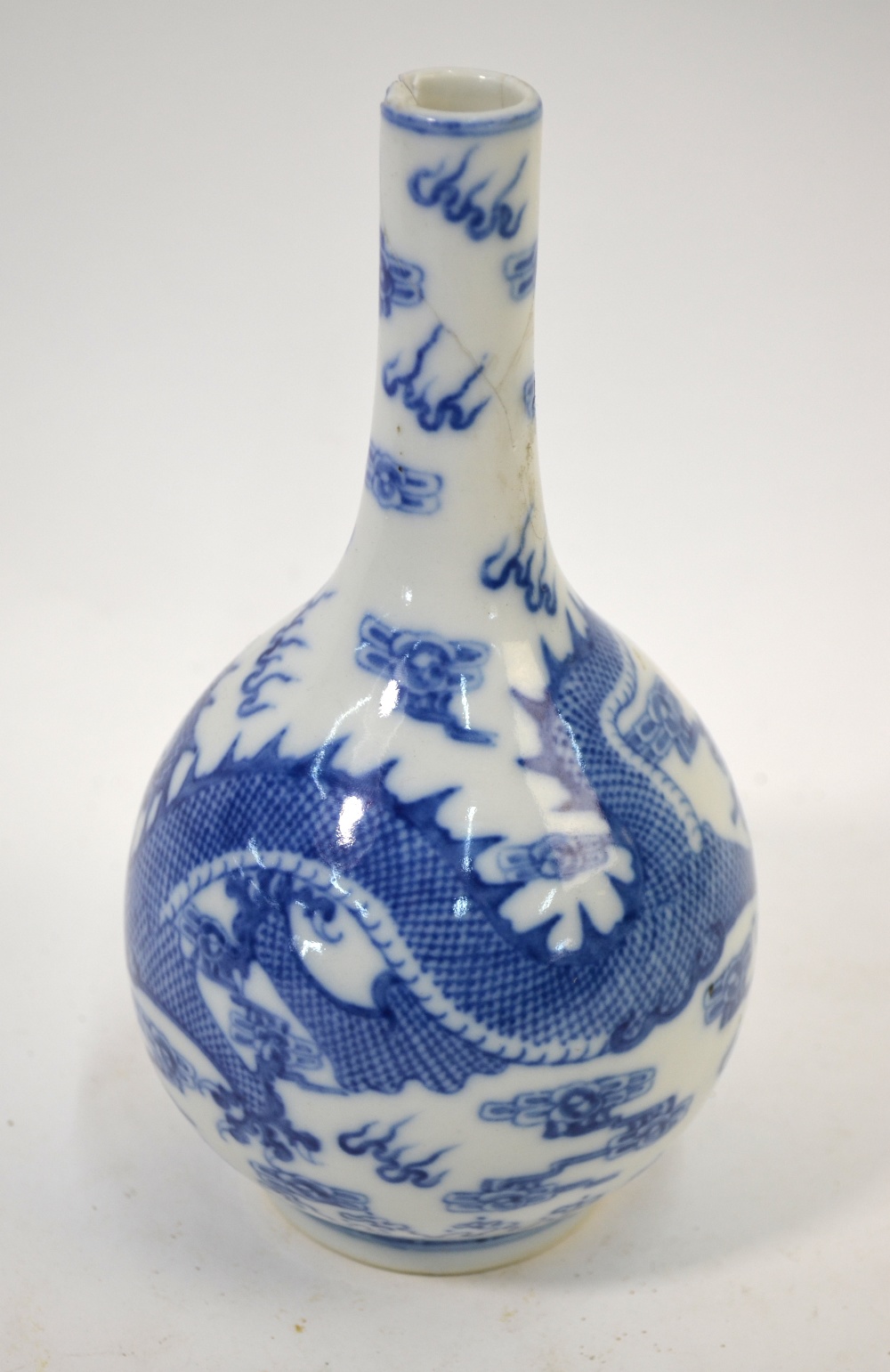 A Chinese famille rose vase with trumpet neck and underglaze blue design, - Image 4 of 12