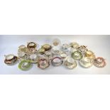 Seventeen assorted 19th century Staffordshire cups and saucers to/w three sets of trios
