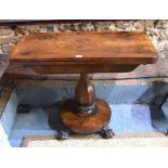 A Victorian rosewood card table,